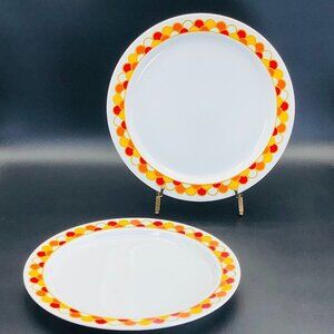 Mid Century Modern Georges Briard Set of 2 CAROUSEL 10.25" Dinner Plates